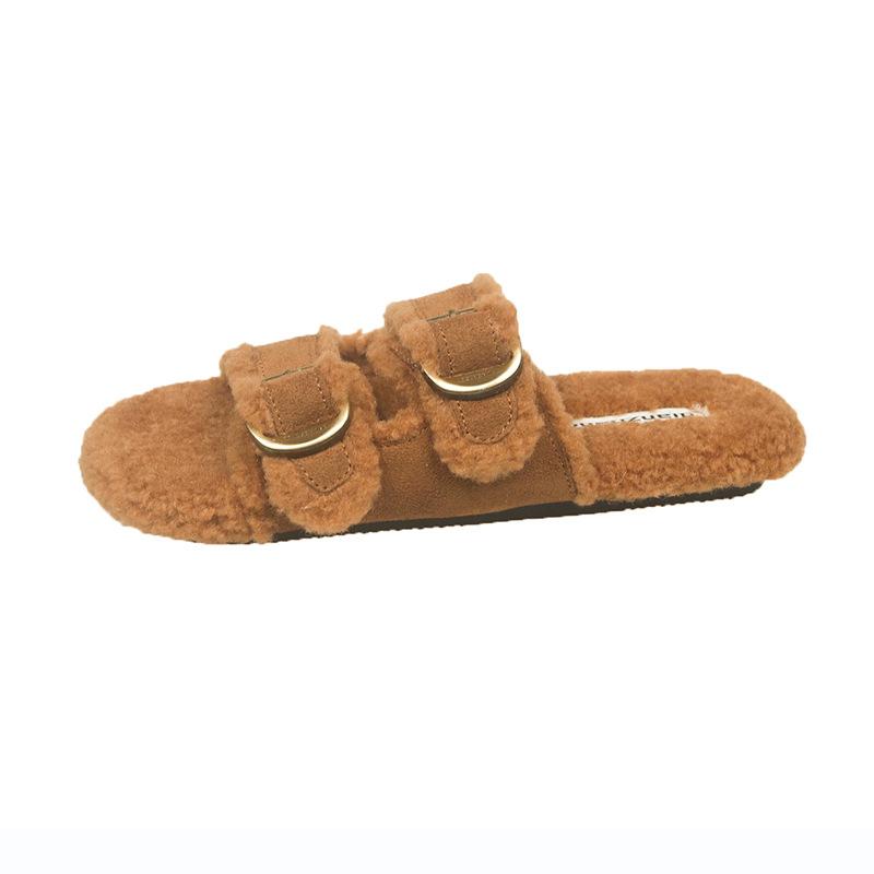 Flat Soled Lambswool Birkie Slippers For Women 10