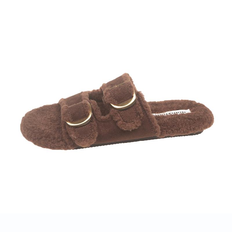 Flat Soled Lambswool Birkie Slippers For Women 9
