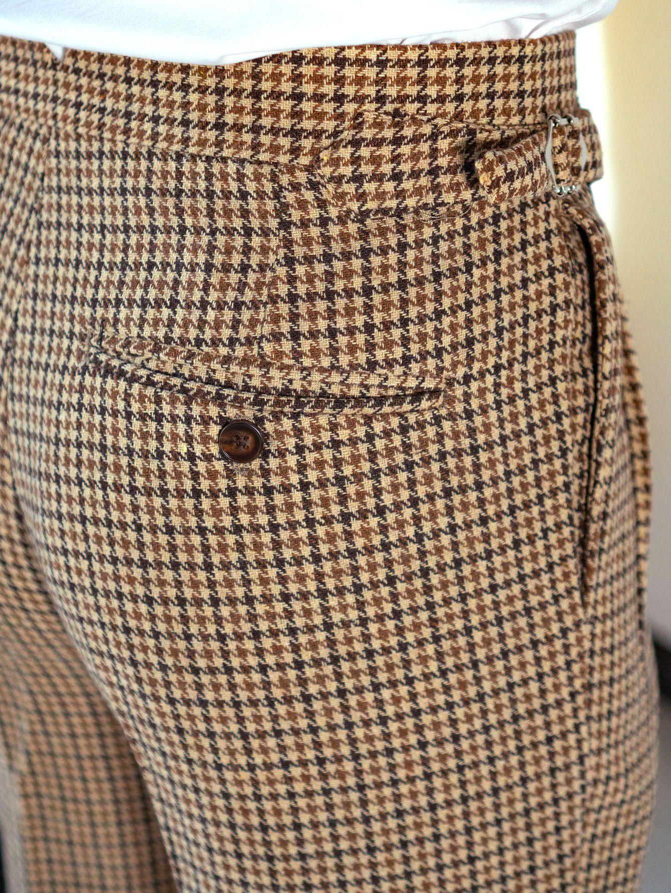 Mens Retro Houndstooth Fashionable Casual Pants 7