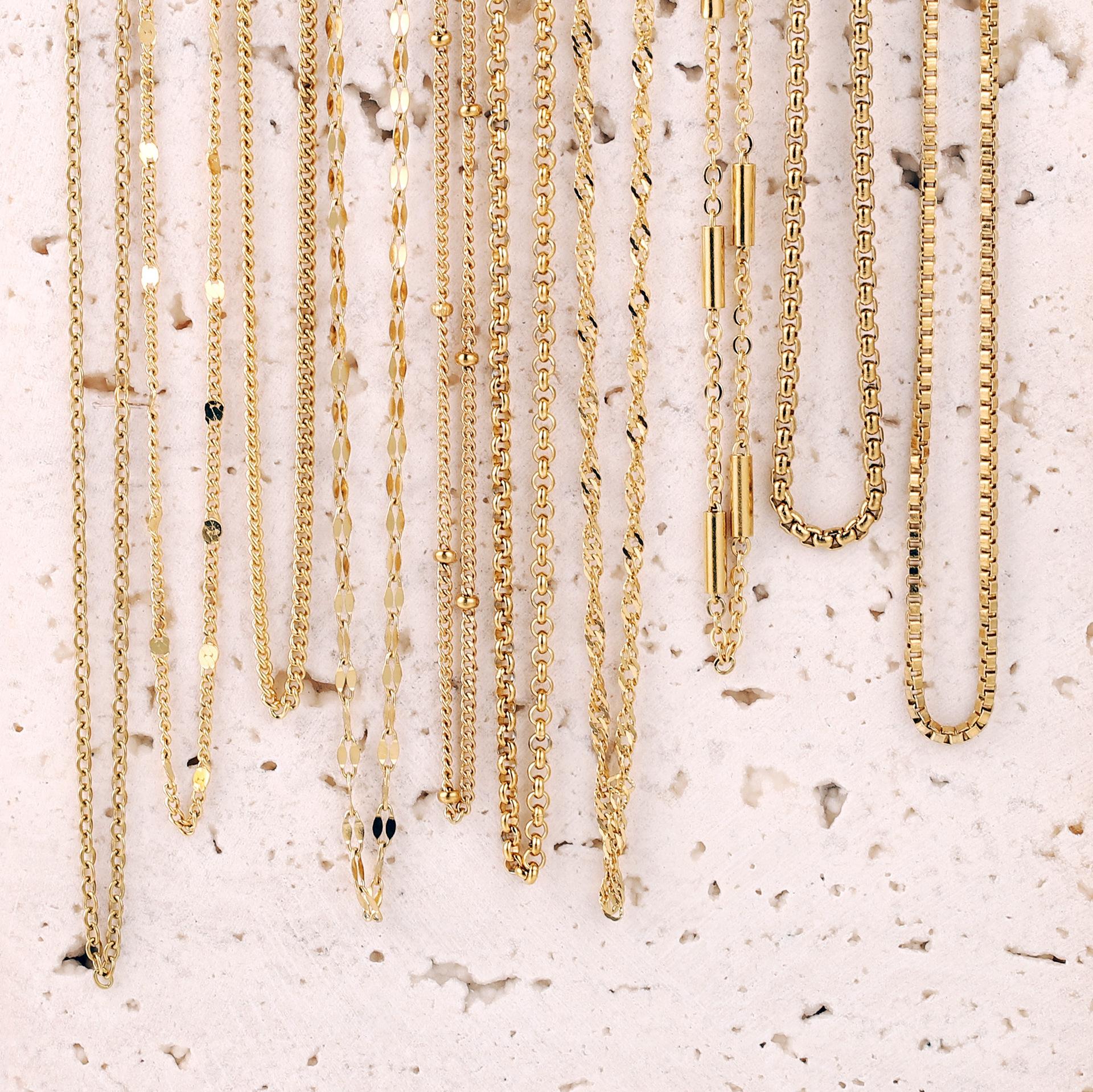 Stainless Steel Water Ripple Chain With Chain Collarbone Chain