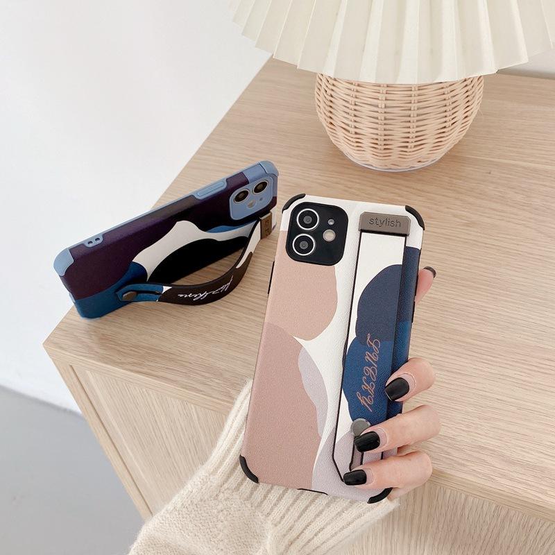 Morandi Color Wrist Band Silicone Phone Case