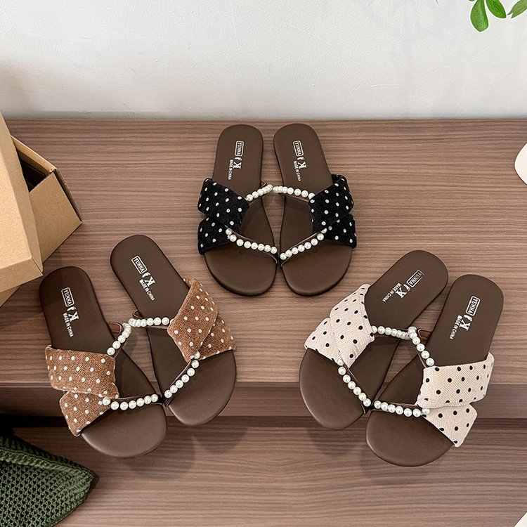 2026 New Arrival Luxury Flat Slippers For Women, Fairy Style One-Strap Slide Sandals, Dress Matching Beach Casual Summer Slides