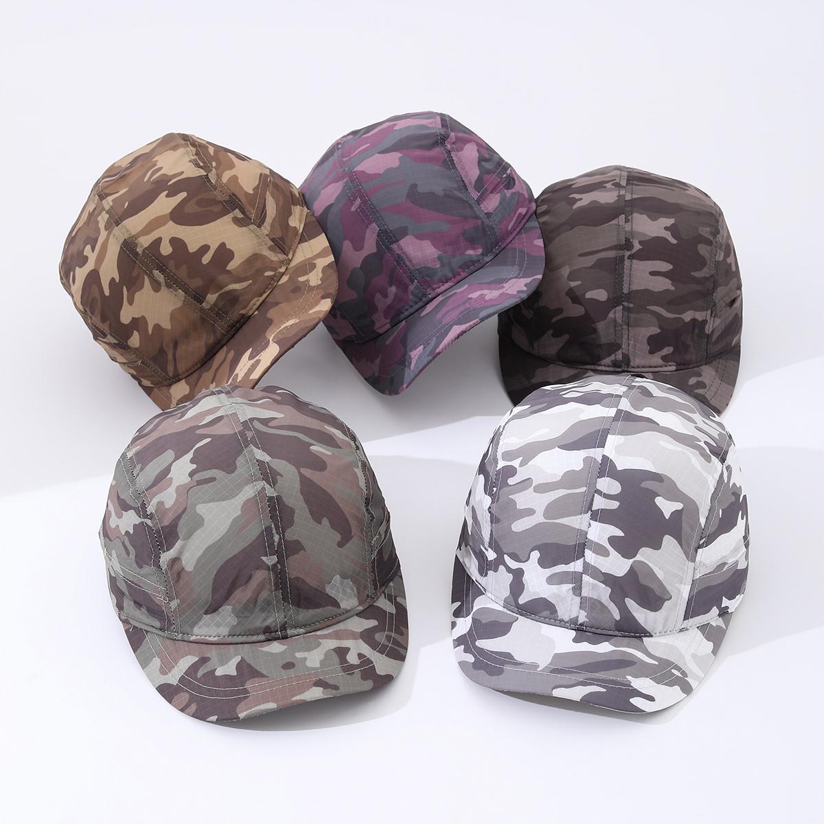 Camouflage Light Board Waterproof Side-opening Thin Model Breathable Simple And Fashionable Short-brim Baseball Cap Suitable For Going Out For Travel Or Hiking