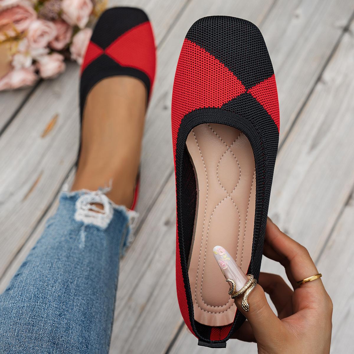 Flyknit Low-cut Flat Soft Bottom Multicolor Shoes Women