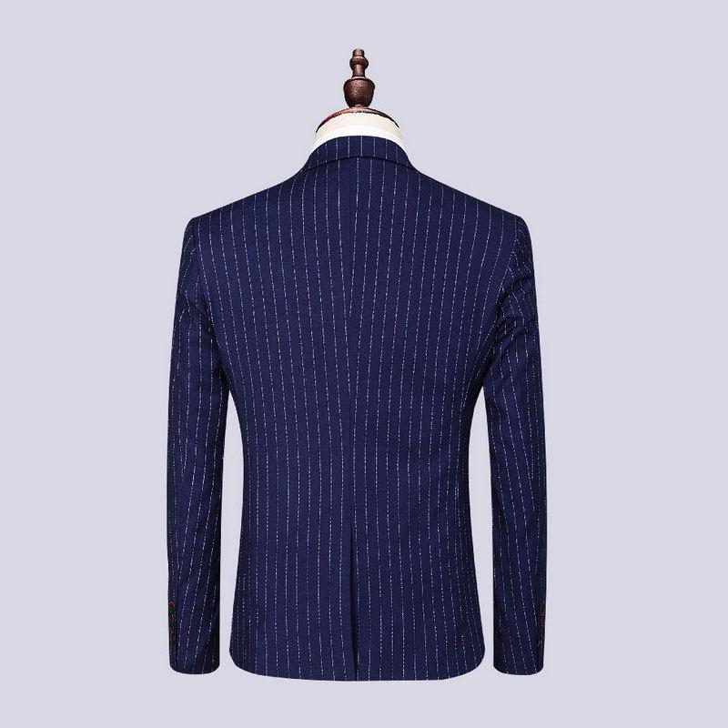 Mens Fashionable And Versatile Striped Three-piece Suit