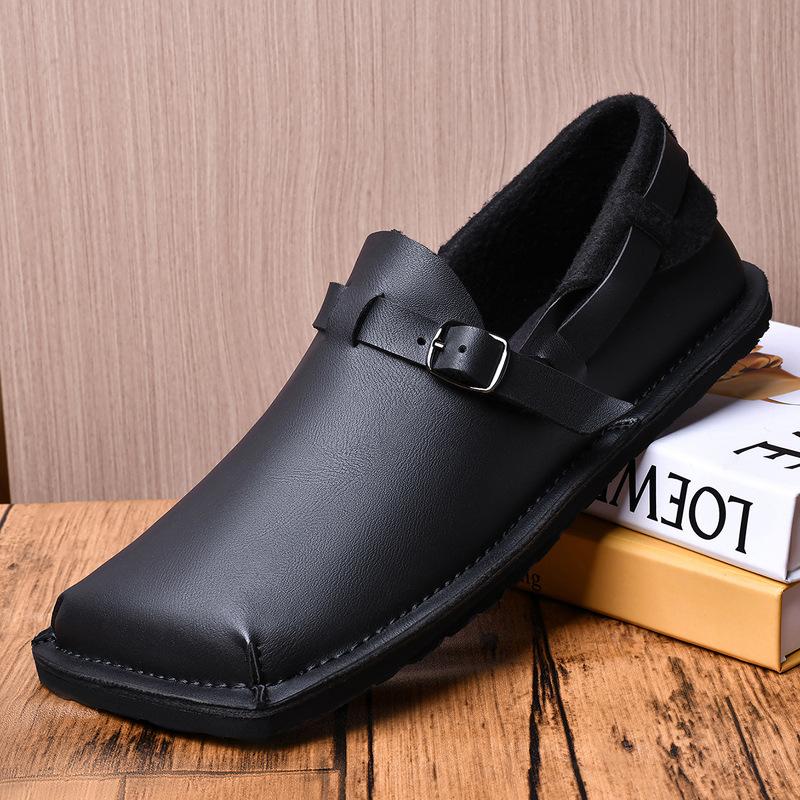 Large-size Soft-soled Soft-leather Fashionable Mens Leather Shoes
