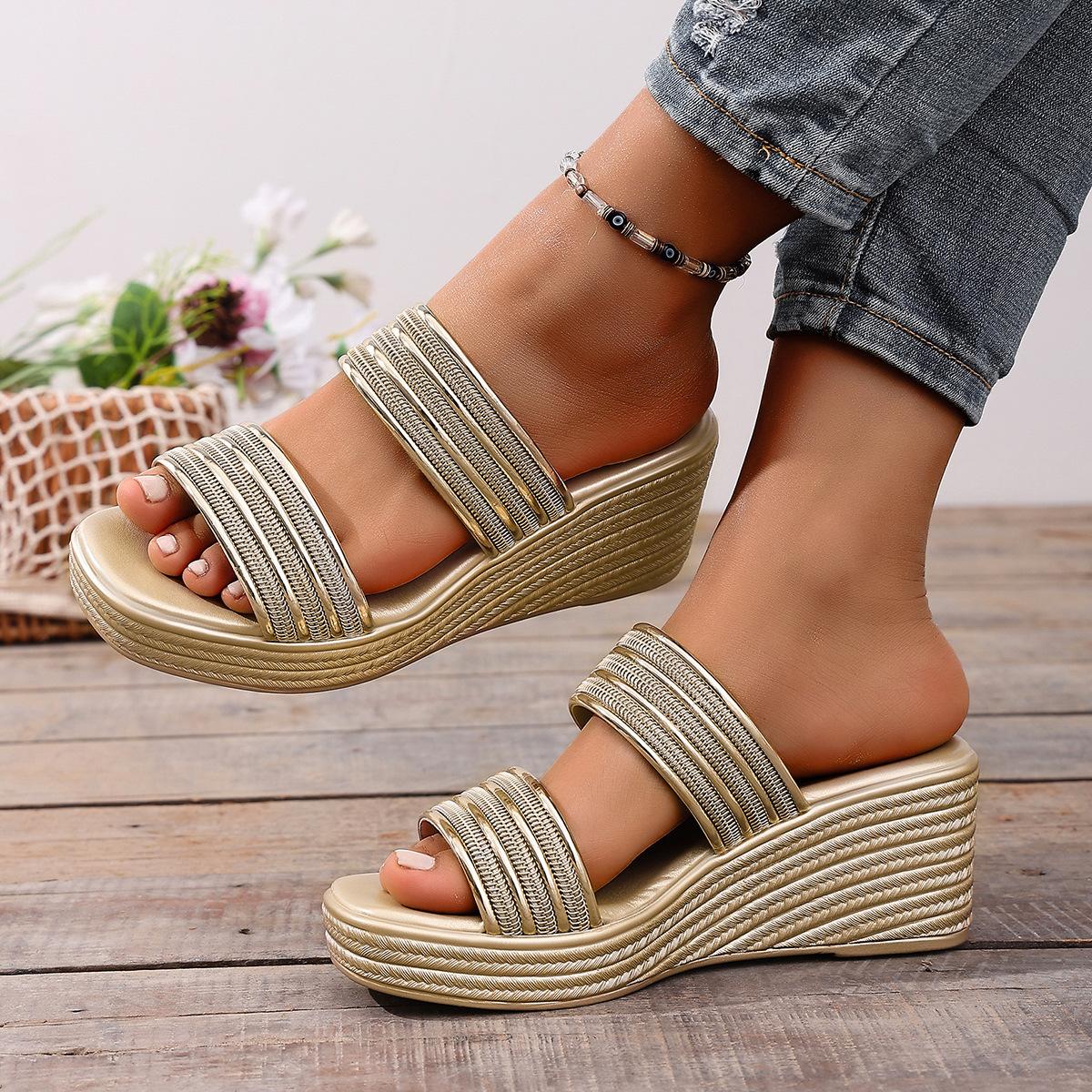 Flat Strappy Casual Silver Beach Sandals