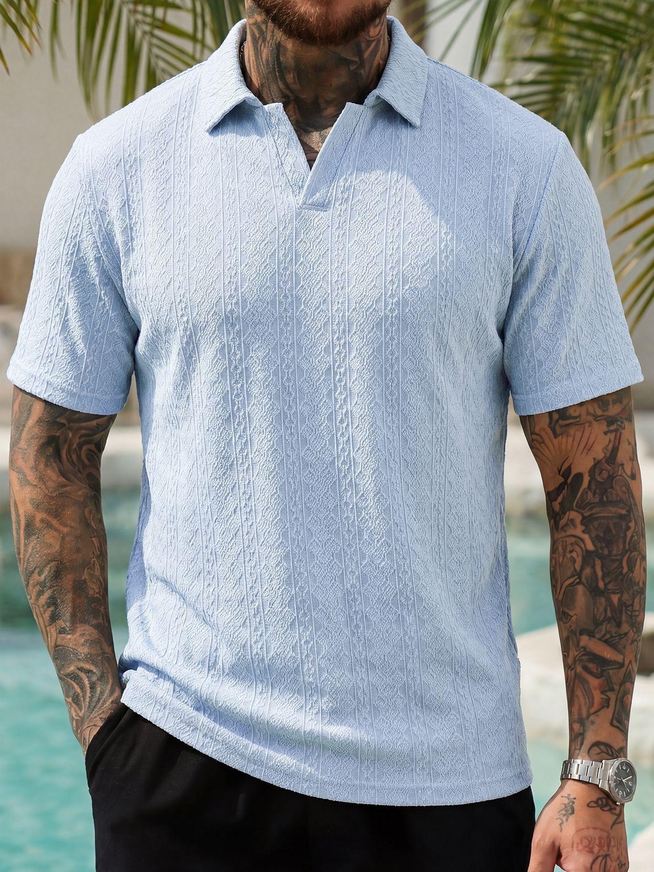 Summer New Arrival Mens Jacquard Polo Shirt