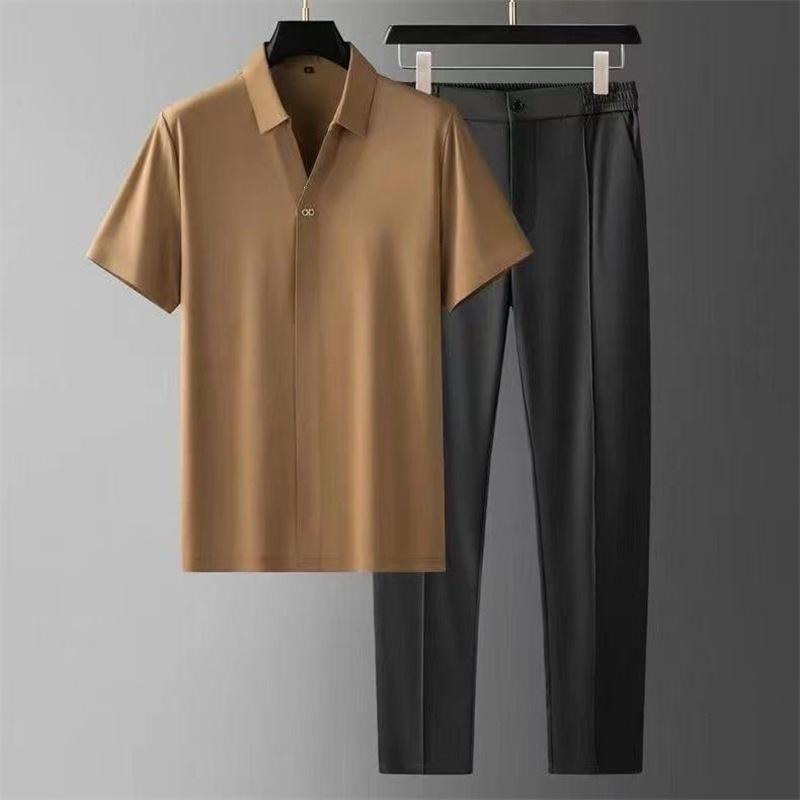 Mens Business-Casual Sports Two-Piece Set