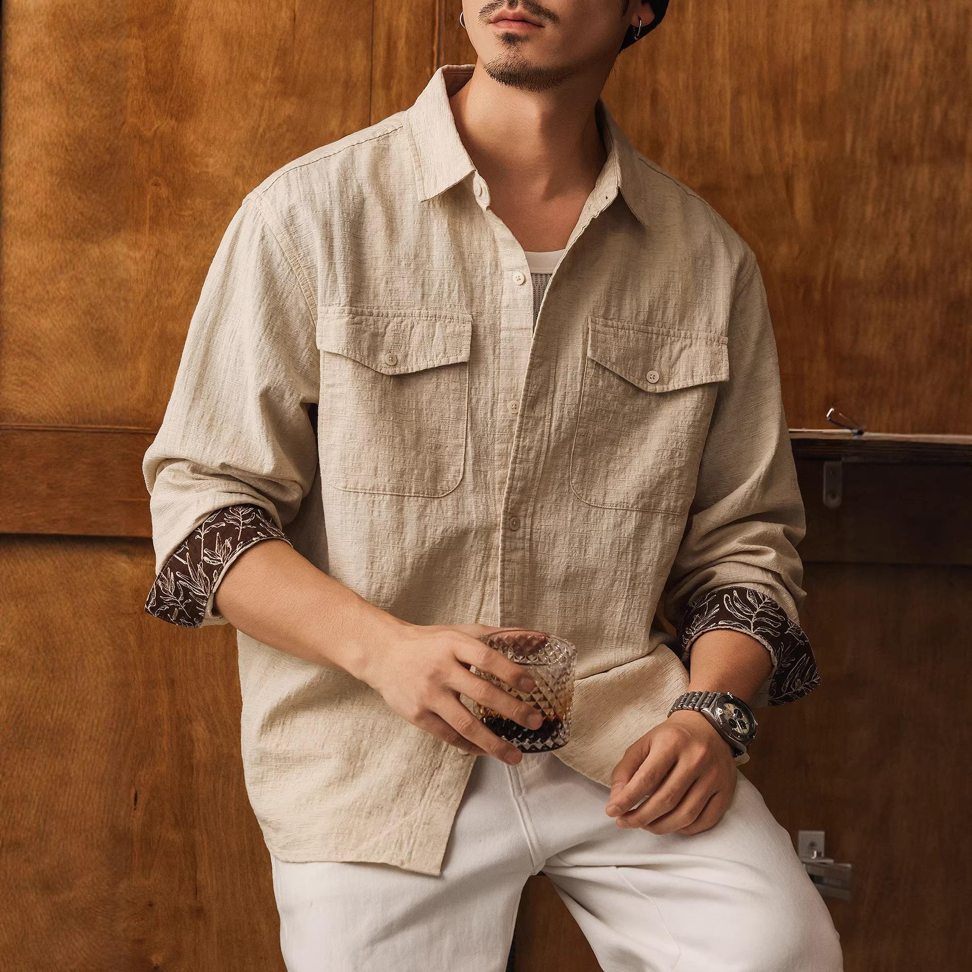 Old Money Style Vintage Linen Shirt