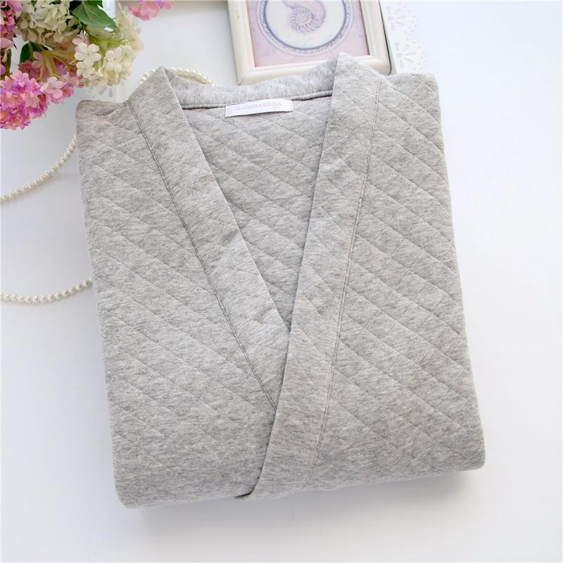 New Autumn Winter Mens Japanese-Style Pure Cotton Air-Layer Loungewear Set