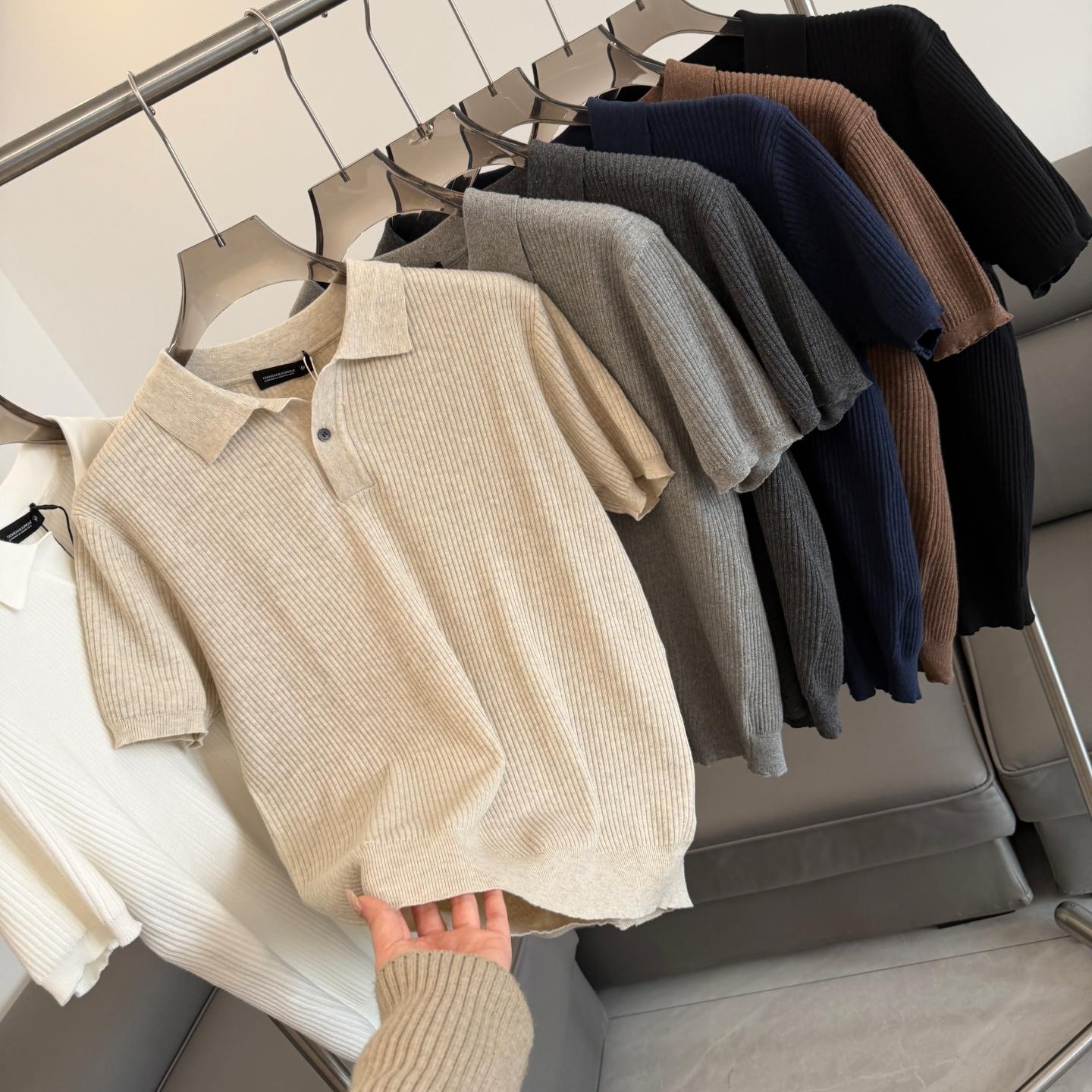 Men's Polo Knitted Short-Sleeve T-Shirt