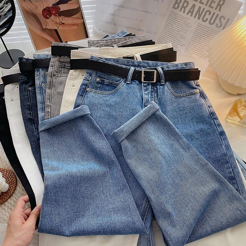 Straight-leg Cropped Slimming Carrot-shaped Dad Jeans For Petite Frames