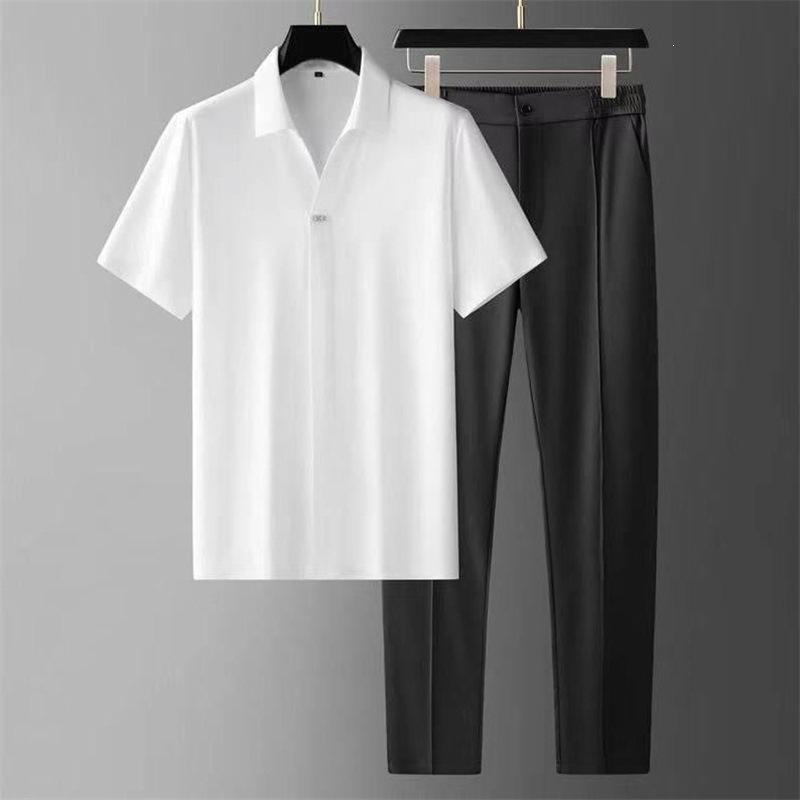 Mens Business-Casual Sports Two-Piece Set