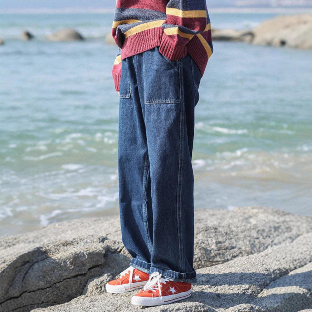 Men's Loose-Fit Straight-Leg Workwear Denim Jeans
