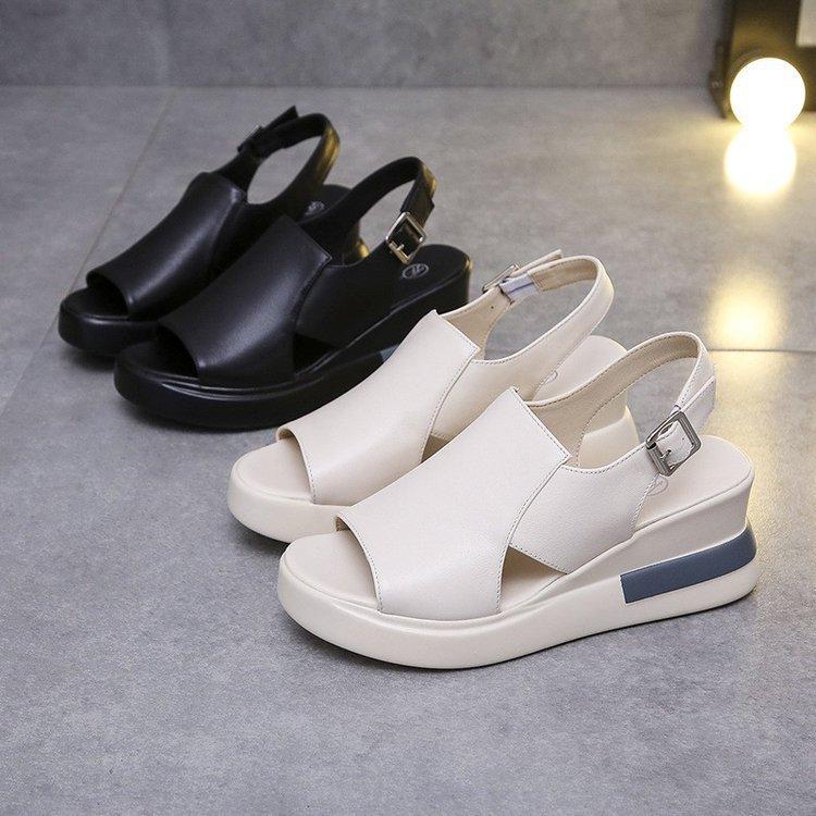 Women's Platform Wedge Shoes - Fishmouth Style Summer Sandals