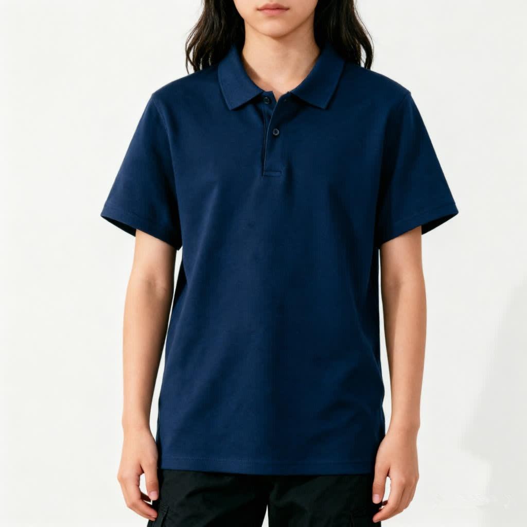 Mens Summer Thin Ice-silk Short-sleeve Polo Shirt With A Turn-down Collar