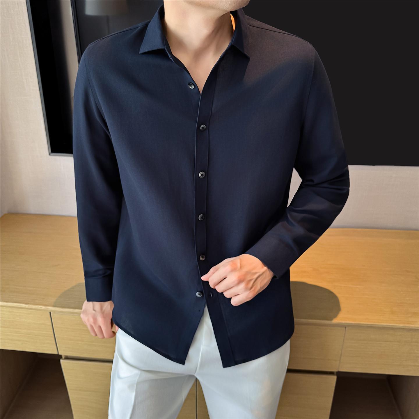 Lyocell-linen-cotton Blend Summer Square-neck Shirt