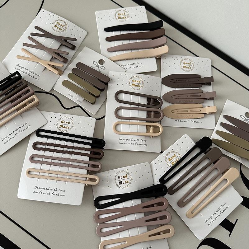 Coffee Color Series Barrettes Combination Retro Temperament