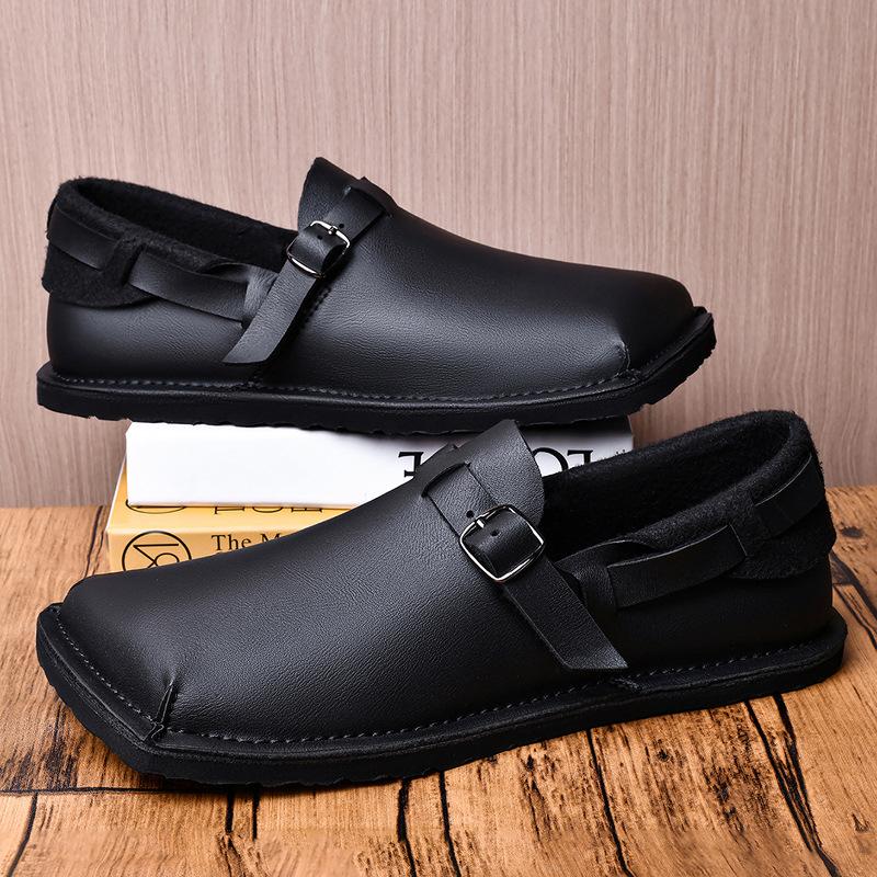 Large-size Soft-soled Soft-leather Fashionable Mens Leather Shoes