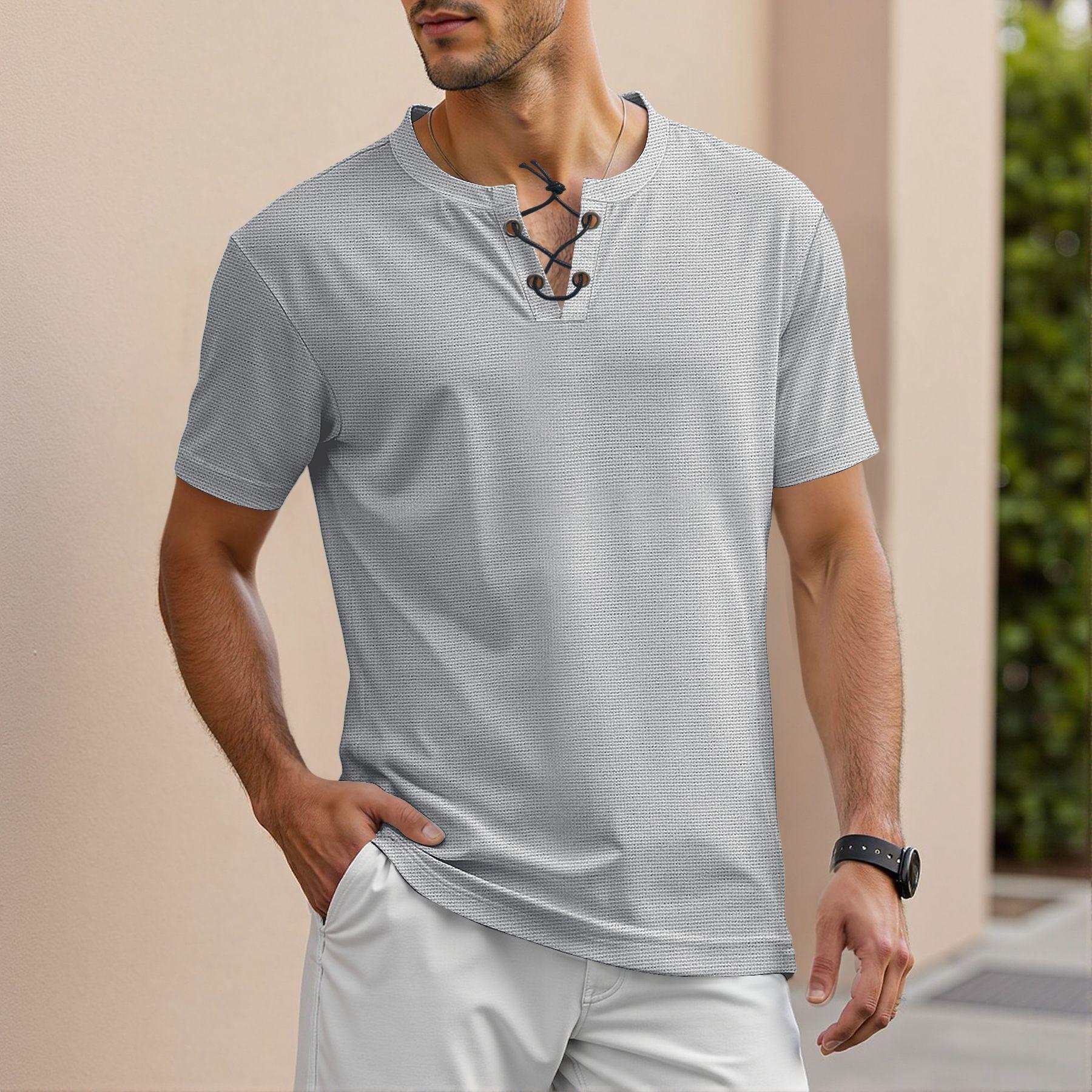 Mens Thin Loose-fitting Short-sleeve T-shirt