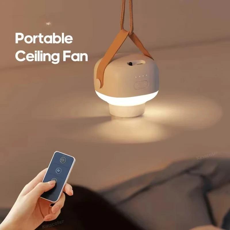 Bathroom Ceiling Fan With Light Wall-mounted Drill-free Hanging Fan