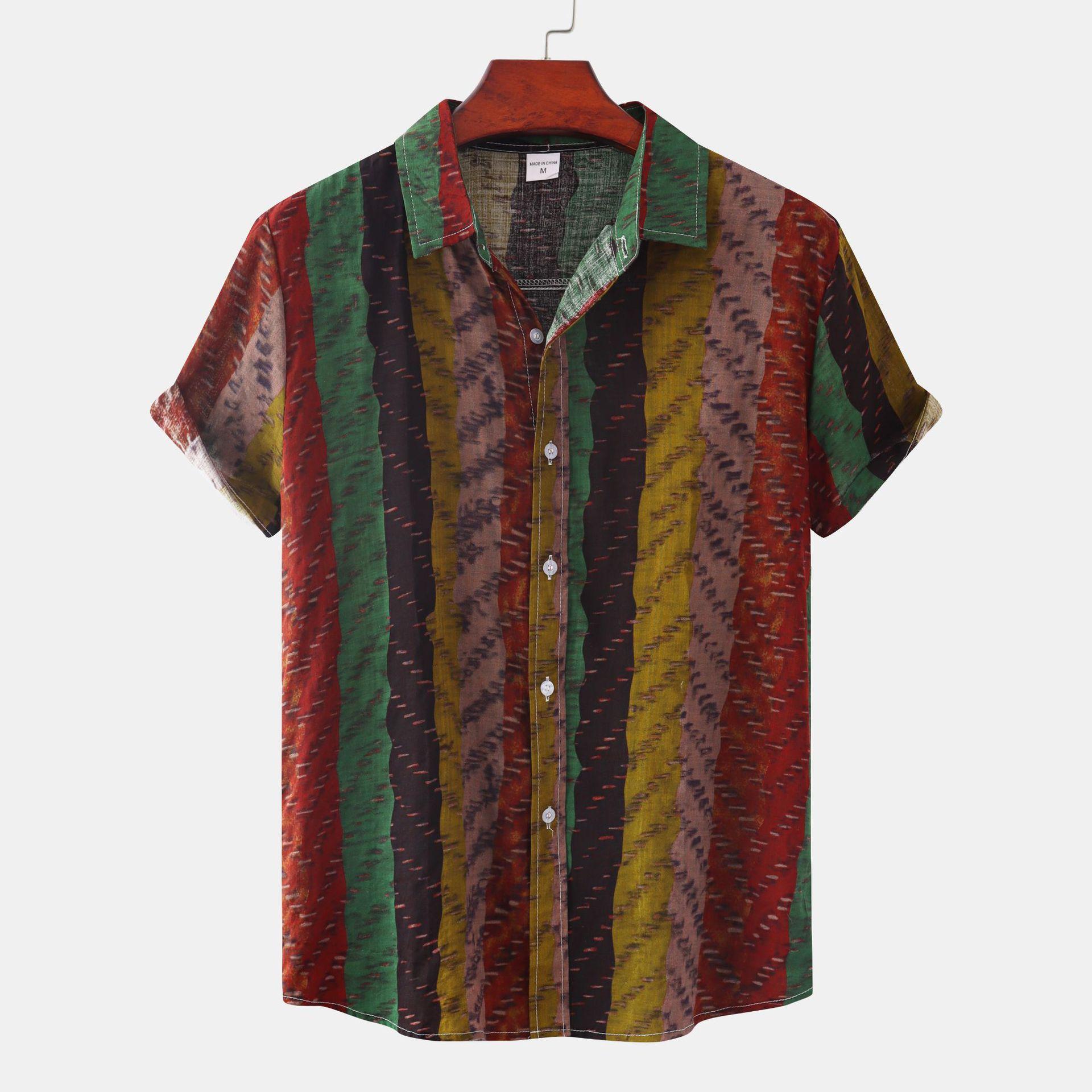 African Ethnic-Style Casual Short-Sleeve Printed Shirt