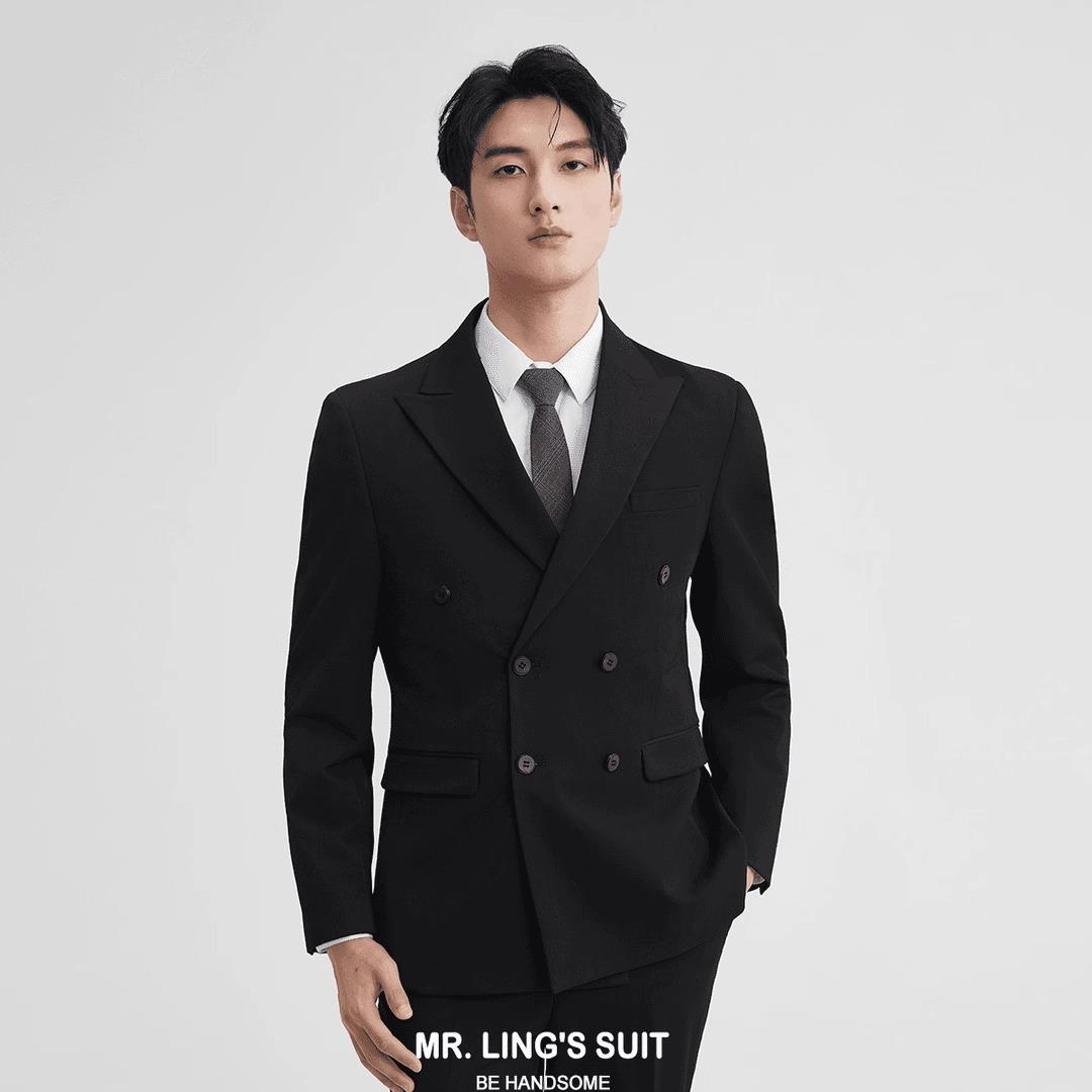 Men's Plus-Size Business-Casual Three-Piece Suit Set