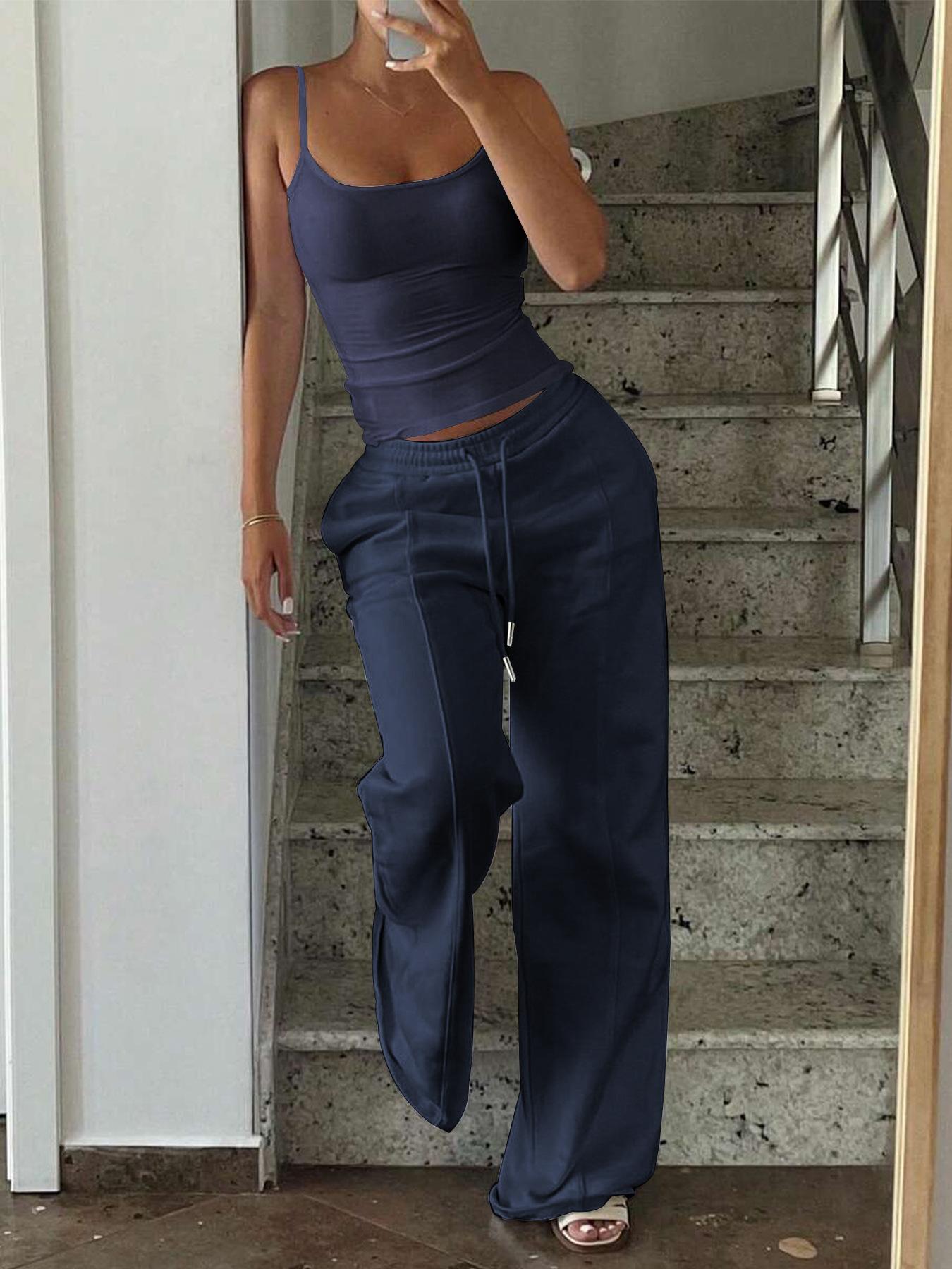 Summer New Casual Resort Camisole Vest And Sports Pants Set