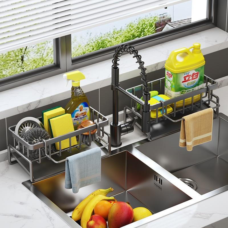 Rag Rack Kitchen Shelf Sink Drainage Basket Sub-table Multi-functional