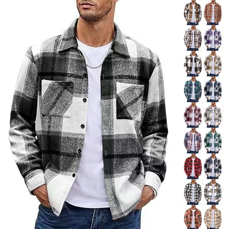 Button Up Casual Retro AutumnWinter Mens Shirt