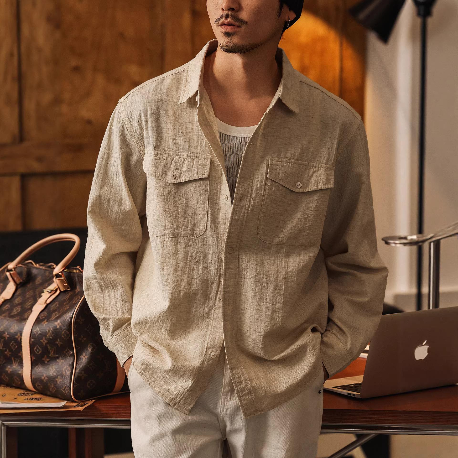 Old Money Style Vintage Linen Shirt