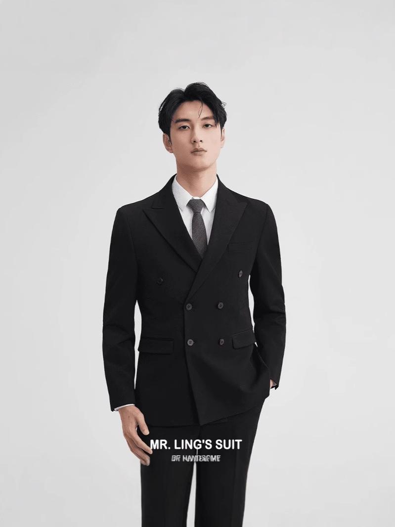Men's Plus-Size Business-Casual Three-Piece Suit Set