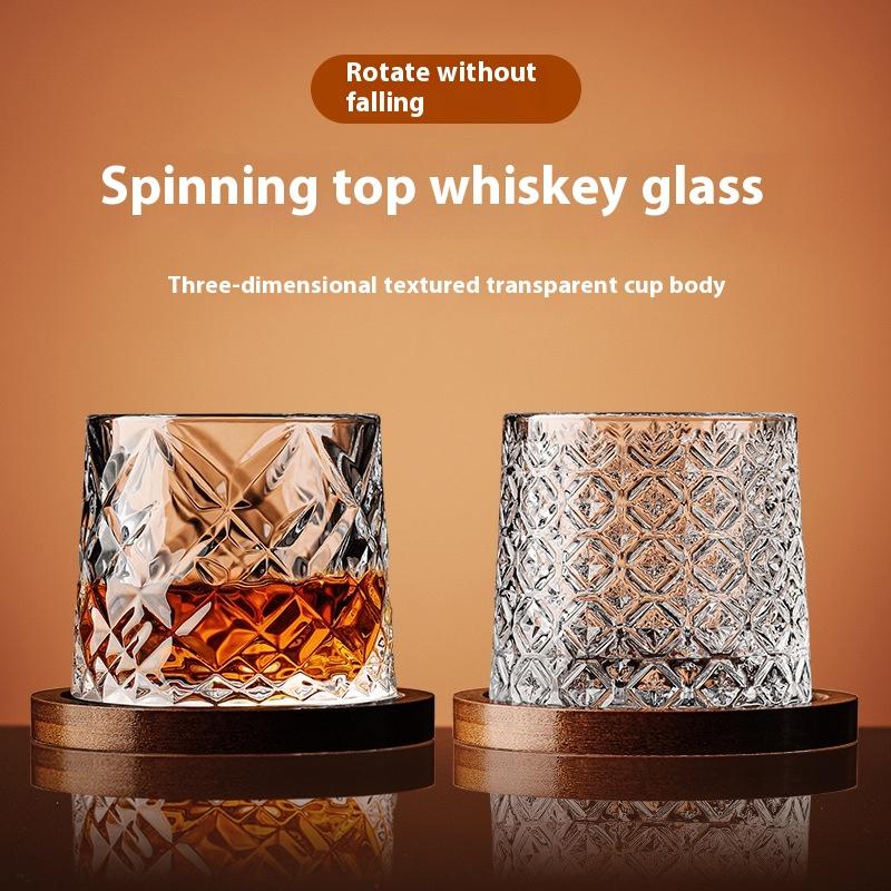 Household Tumbler Glass Spinning Creative Wine Glass With Base