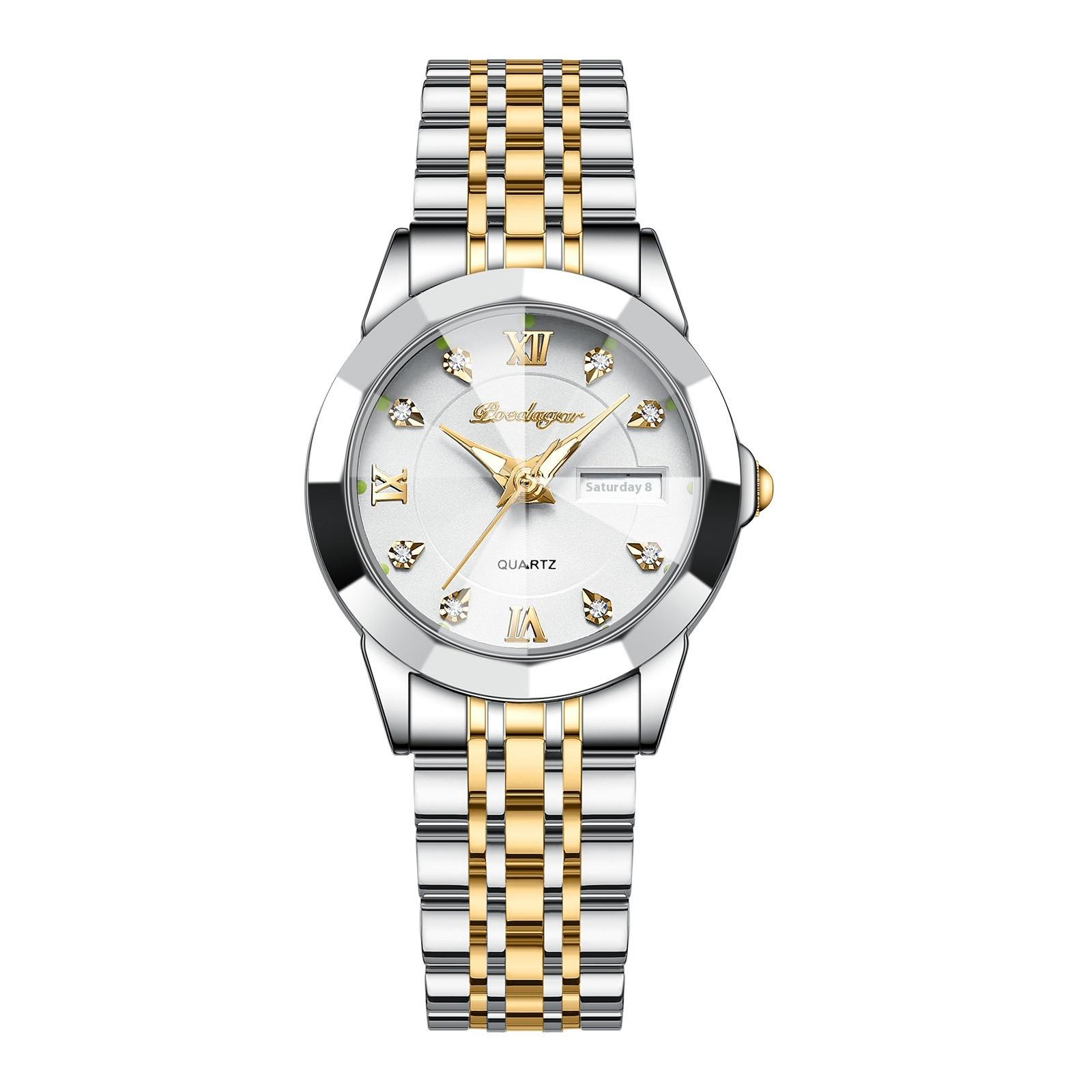 Women's Waterproof Luminous Double Calendar Wrist Watch