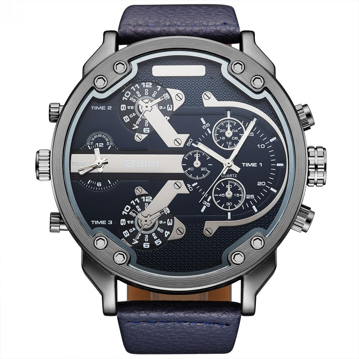 Bold Dual-Time Black Outdoor Sports Watch