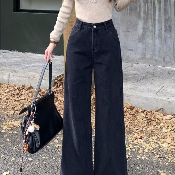 Black High Waisted Wide Leg Jeans