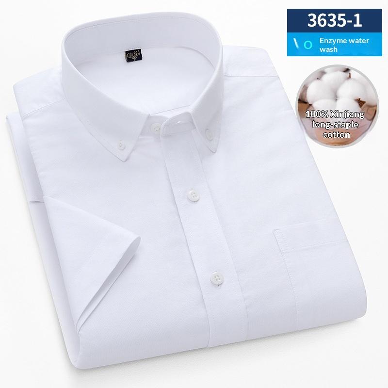 Men's Cotton Plaid Oxford Stripe Shirt