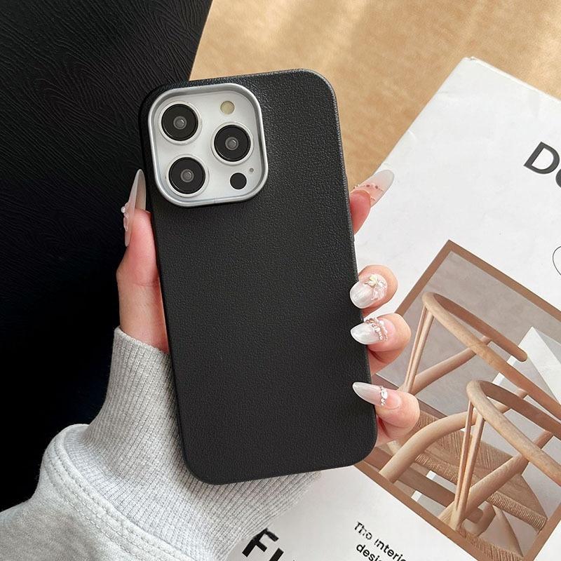 New Arrival Phone Case Best-selling Plain Leather Case In Solid Color