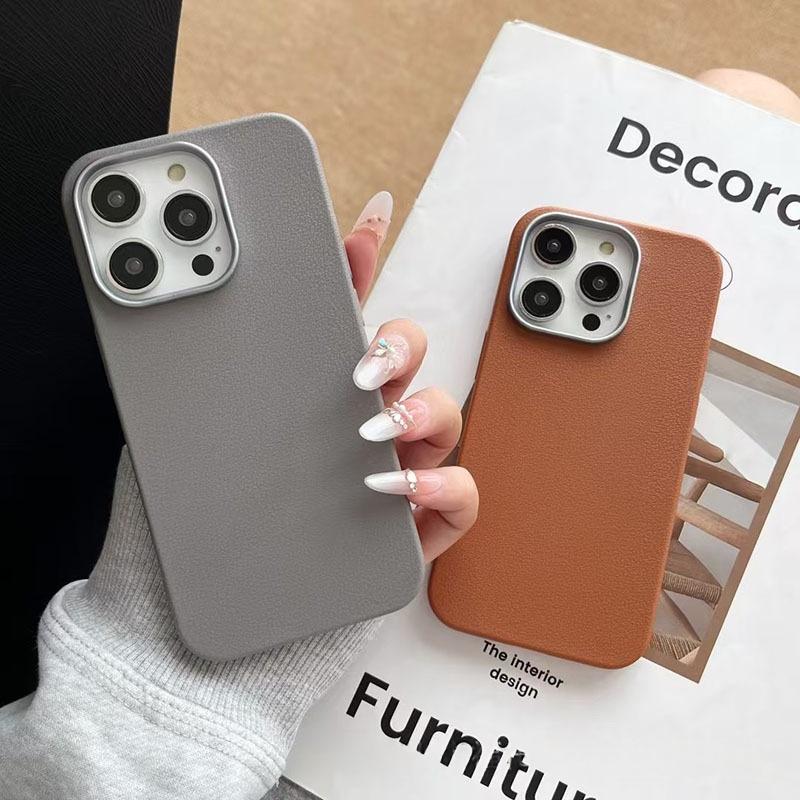 New Arrival Phone Case Best-selling Plain Leather Case In Solid Color