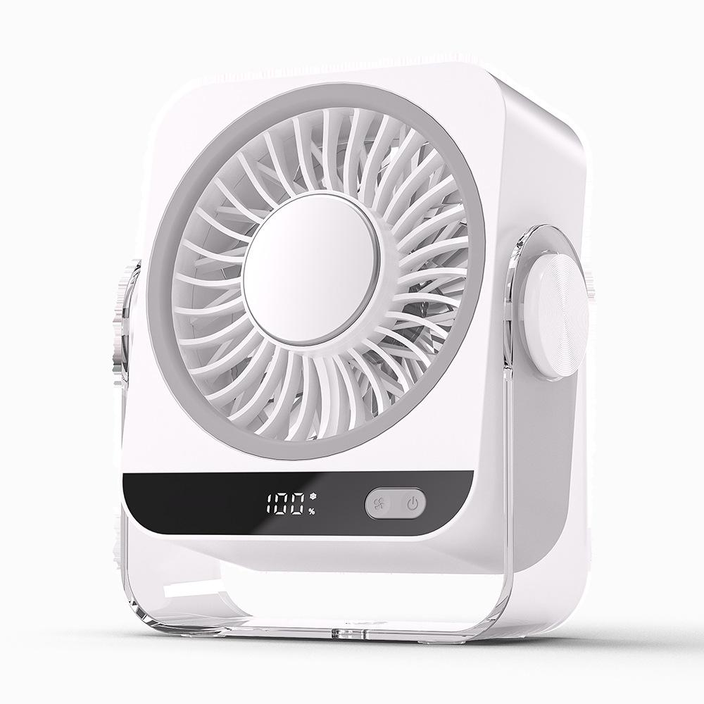 Rechargeable USB Desk Fan With Cooling Function 5 Speeds Quiet Portable Fan With Digital Display For Bedroom Office Travel