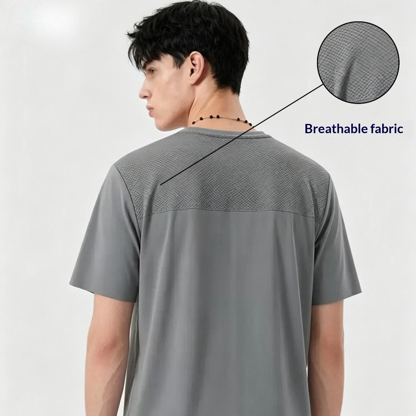 Breathable Mesh-textured Patchwork Design For Summer Mens Wear