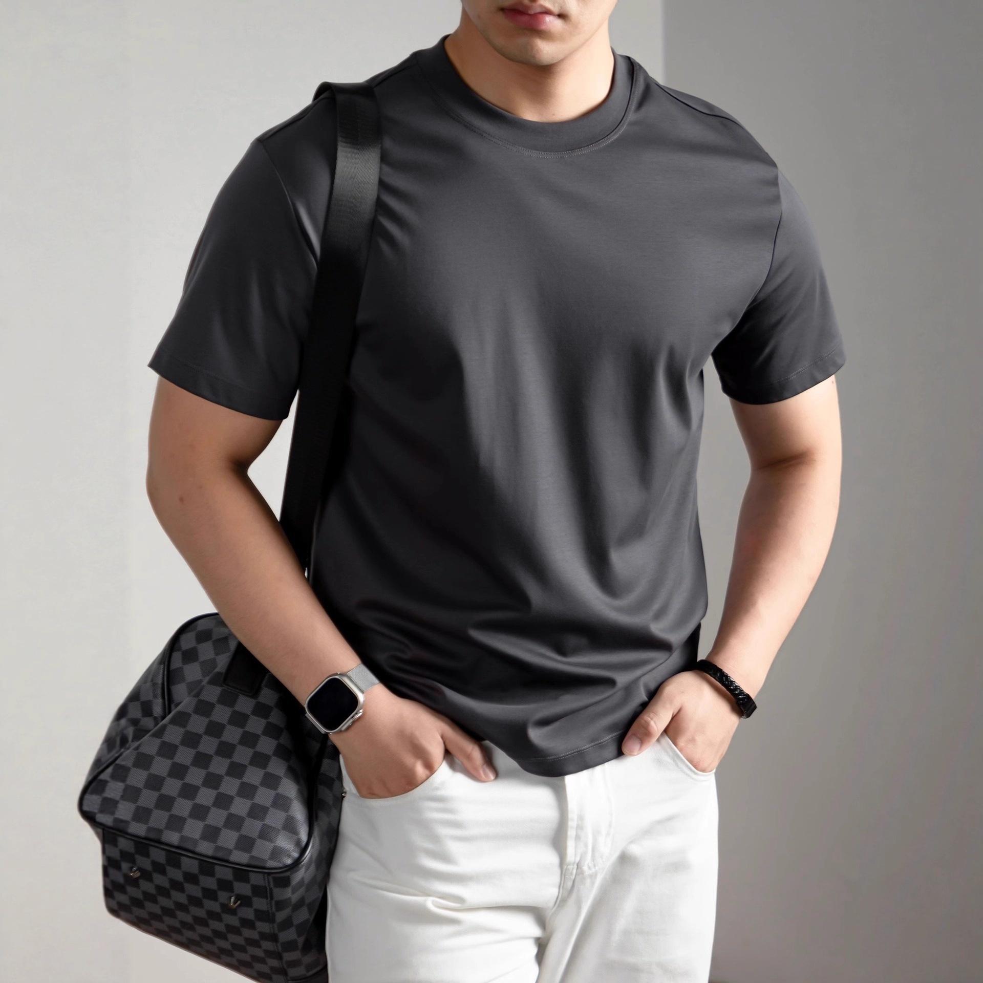 High-end Mens Short-sleeved Viscose T-shirt